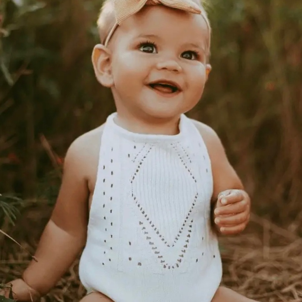 Crochet halter romper